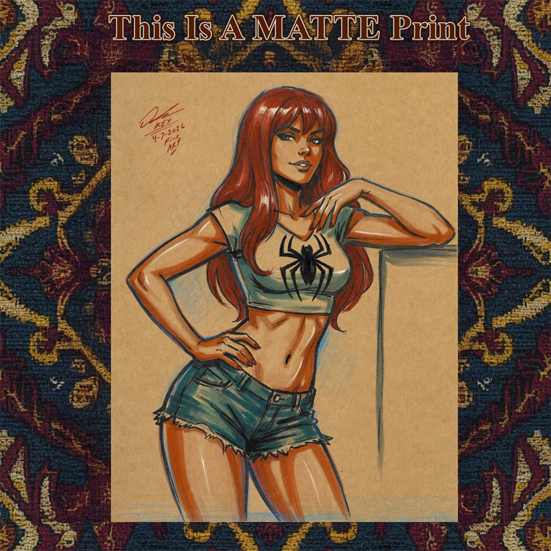 Mary Jane Art Illustration Hard Signed 8.5x11in Fine Art PRINT