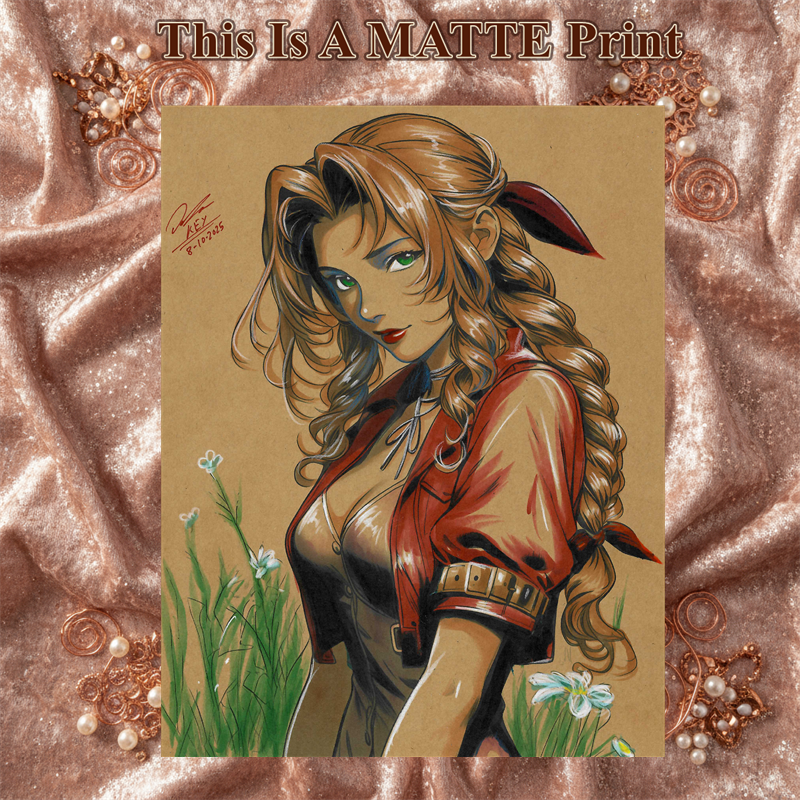 Aerith Gainsborough Art Illustration Hard Signed 8.5x11in Fine Art PRINT
