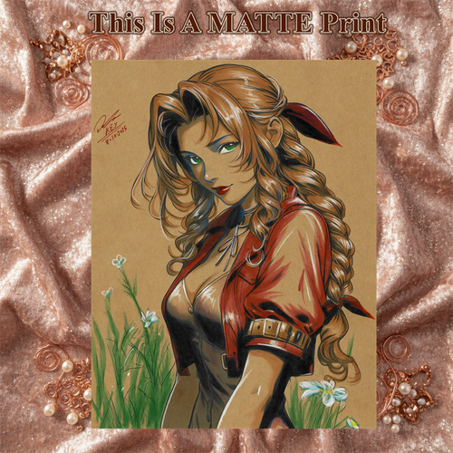 Aerith Gainsborough Art Illustration Hard Signed 8.5x11in Fine Art PRINT