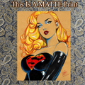 Supergirl Art Illustration Hard Signed 8.5x11in Fine Art PRINT