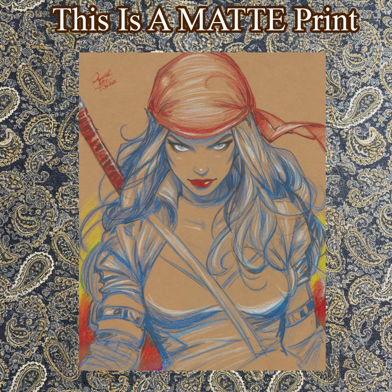 Elektra Art Illustration Hard Signed 8.5x11in Fine Art PRINT