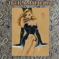 Catwoman Art Illustration Hard Signed 8.5x11in Fine Art PRINT