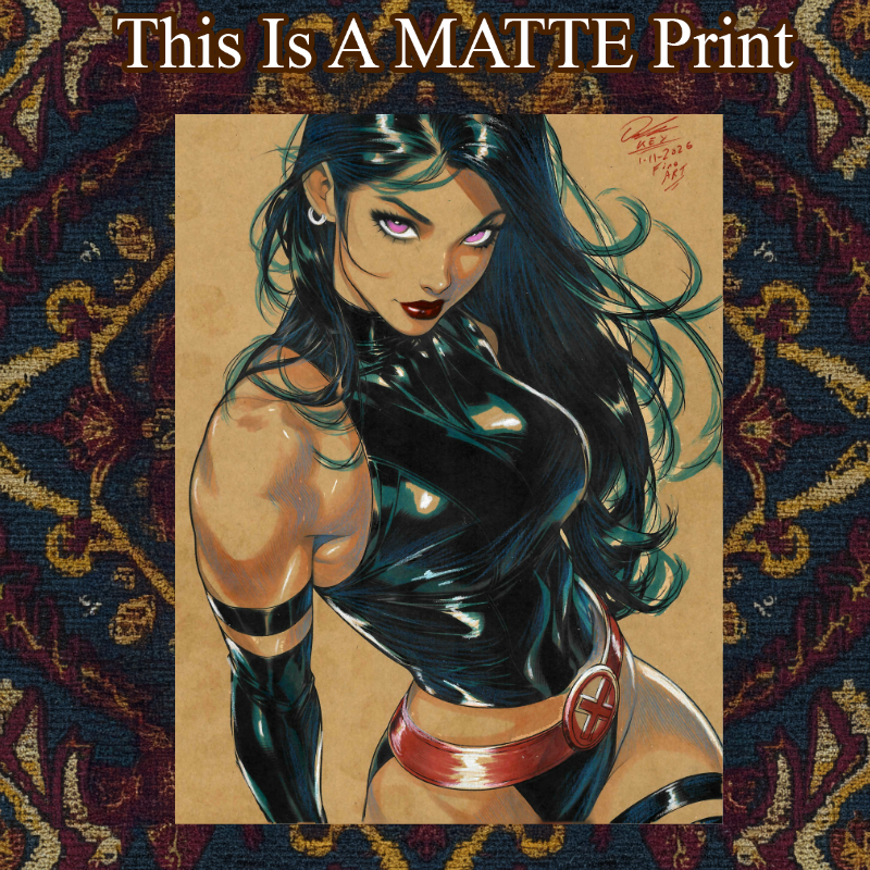 Psylocke Art Illustration Hard Signed 8.5x11in Fine Art PRINT