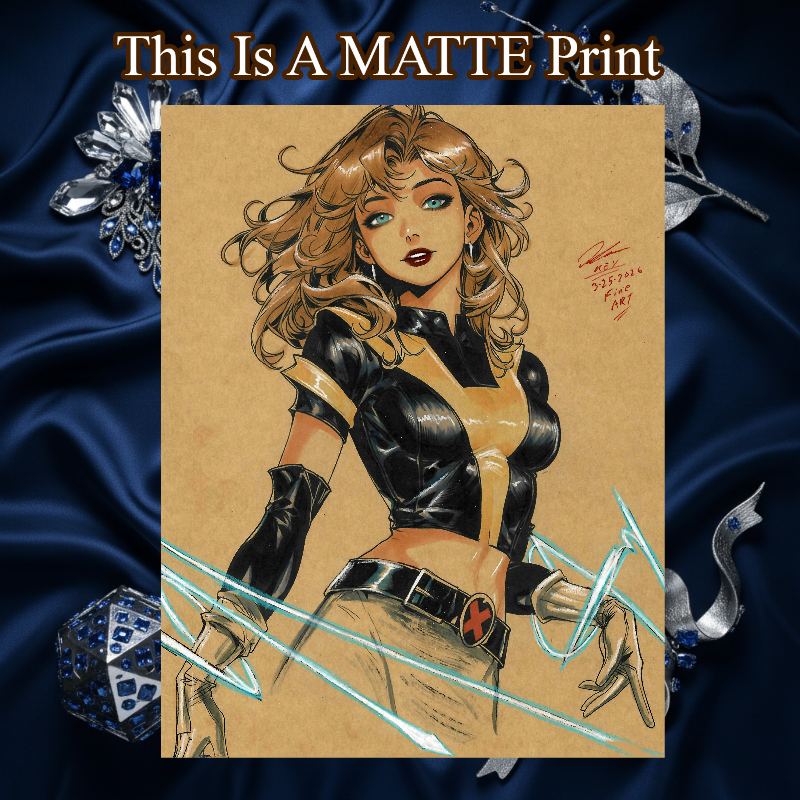 Kitty Pryde Art Illustration Hard Signed 8.5x11in Fine Art PRINT