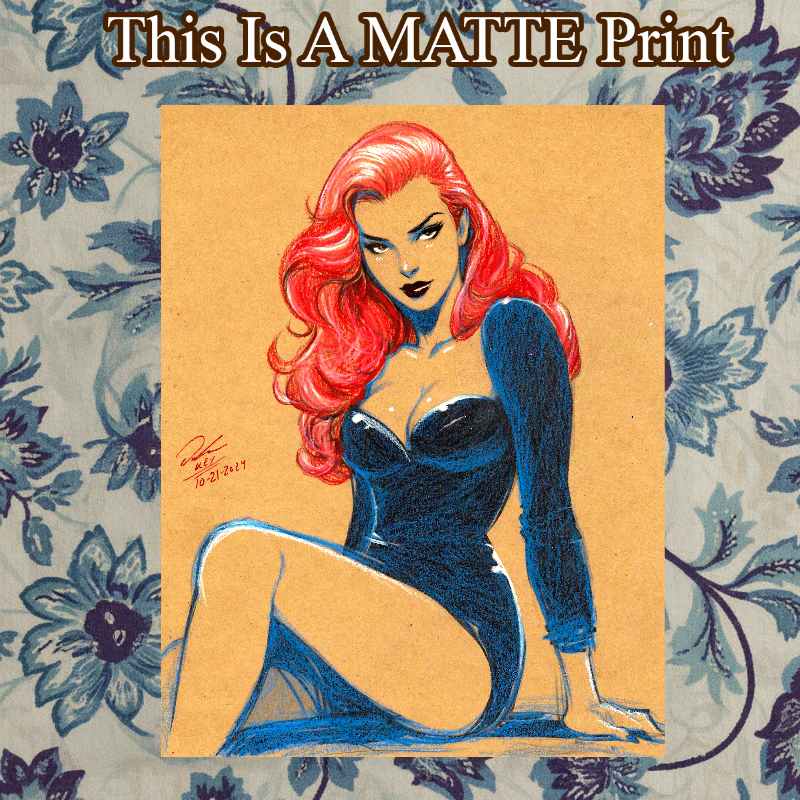 Mary Jane Art Illustration Hard Signed 8.5x11in Fine Art PRINT