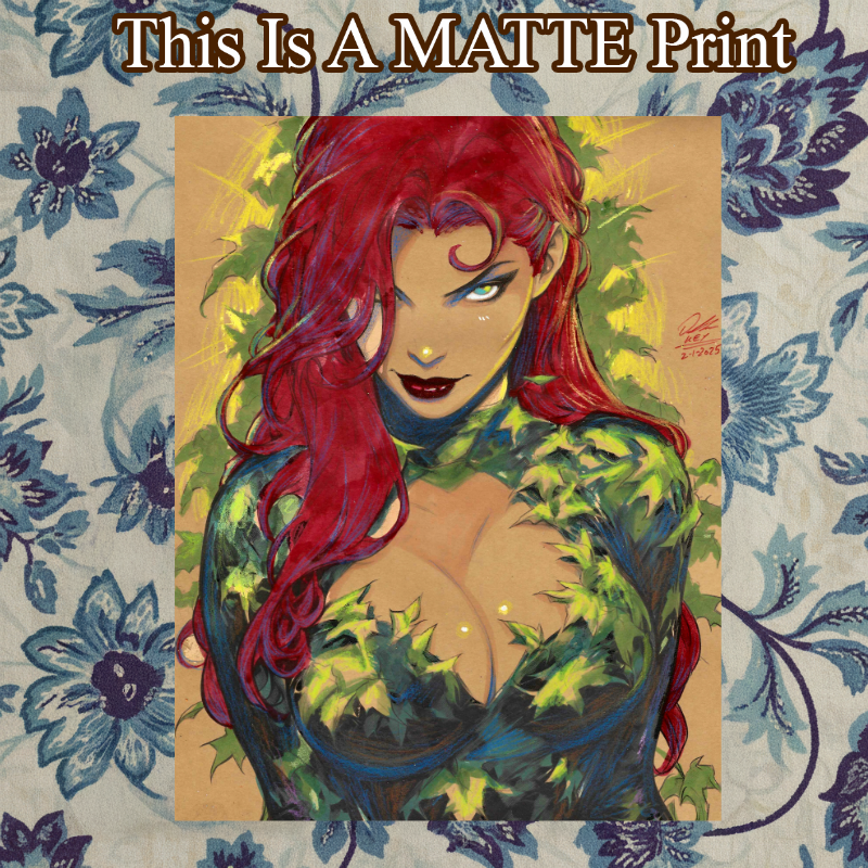 Poison Ivy Art Illustration Hard Signed 8.5x11in Fine Art PRINT