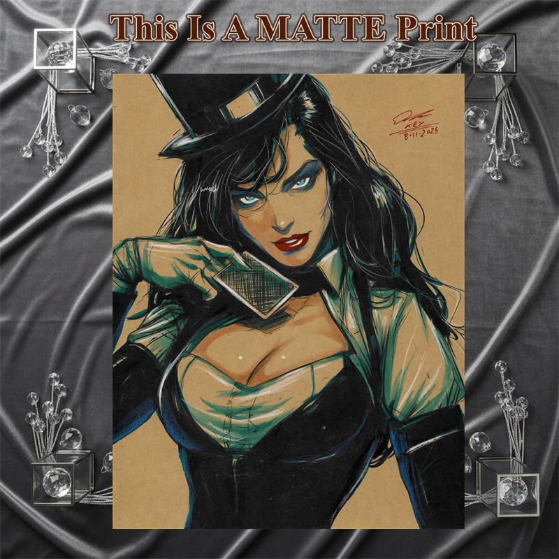 Zatanna Art Illustration Hard Signed 8.5x11in Fine Art PRINT