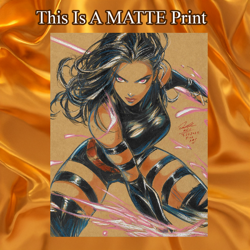 Psylocke Art Illustration Hard Signed 8.5x11in Fine Art PRINT