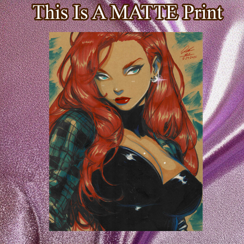 Mary Jane Art Illustration Hard Signed 8.5x11in Fine Art PRINT