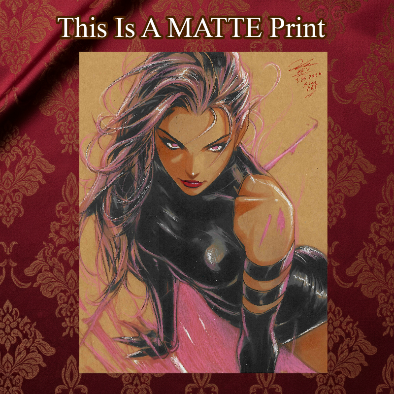 Psylocke Art Illustration Hard Signed 8.5x11in Fine Art PRINT