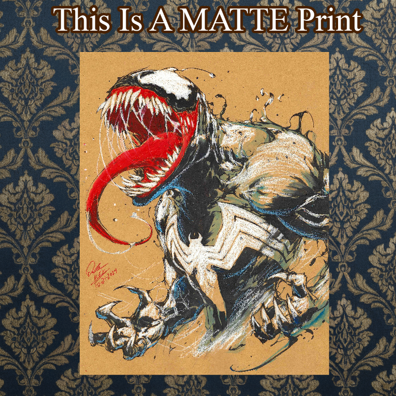 Venom Art Illustration Hard Signed 8.5x11in Fine Art PRINT