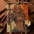 Red Sonja Art Illustration Hard Signed 8.5x11in Fine Art PRINT