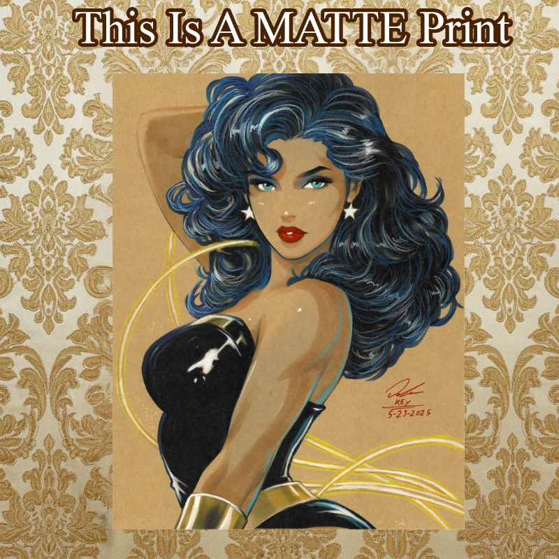Wonder Woman Art Illustration Hard Signed 8.5x11in Fine Art PRINT