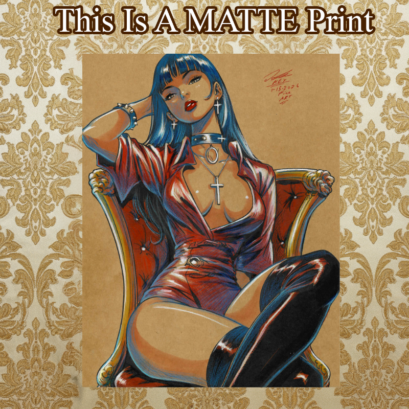 Vampirella Art Illustration Hard Signed 8.5x11in Fine Art PRINT