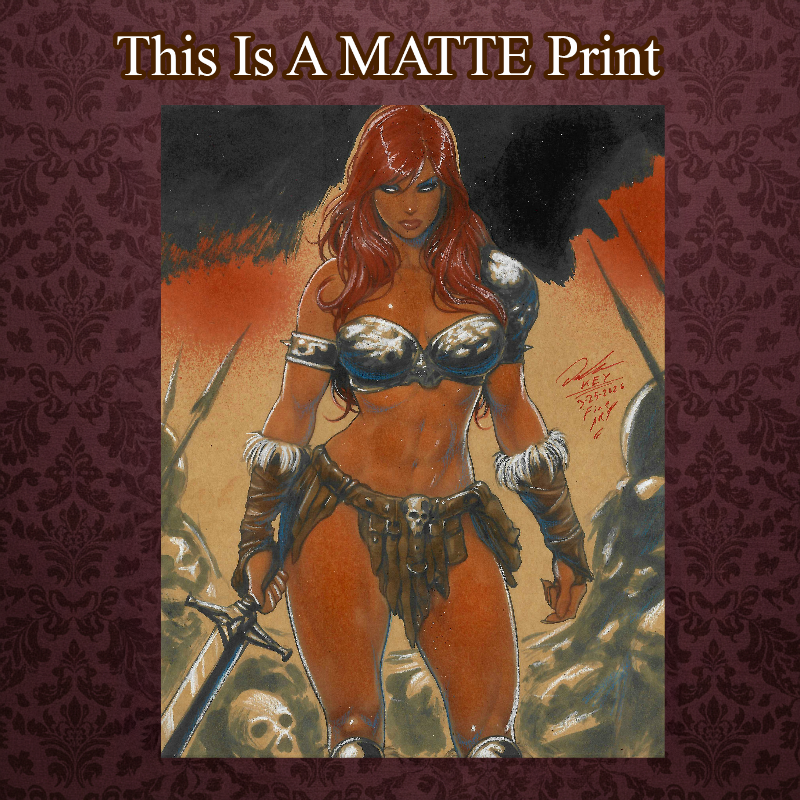 Red Sonja Art Illustration Hard Signed 8.5x11in Fine Art PRINT