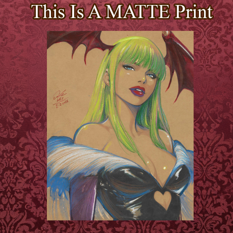 Morrigan Aensland Art Illustration Hard Signed 8.5x11in Fine Art PRINT