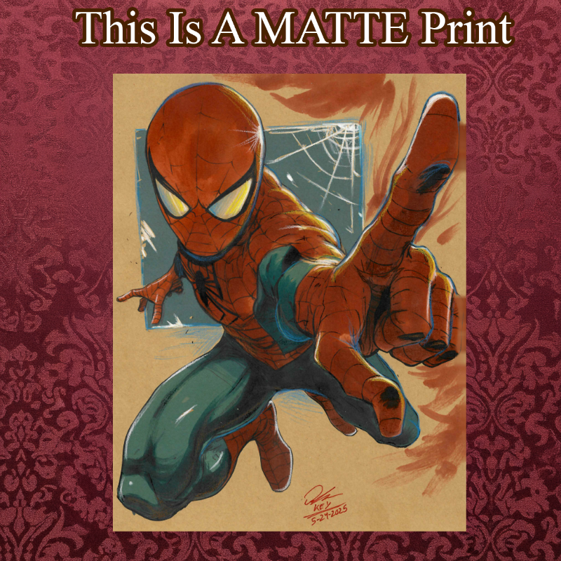 Spider-Man Art Illustration Hard Signed 8.5x11in Fine Art PRINT
