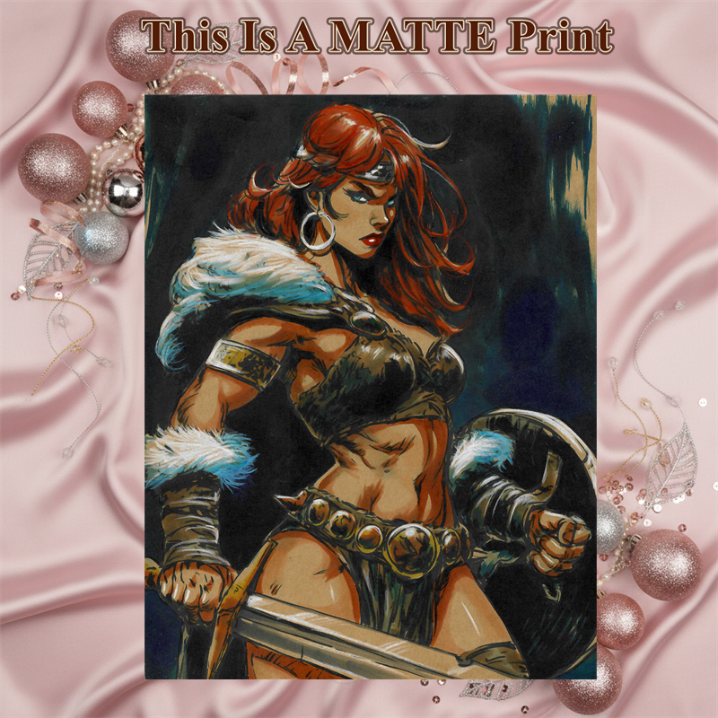 Red Sonja Art Illustration Hard Signed 8.5x11in Fine Art PRINT