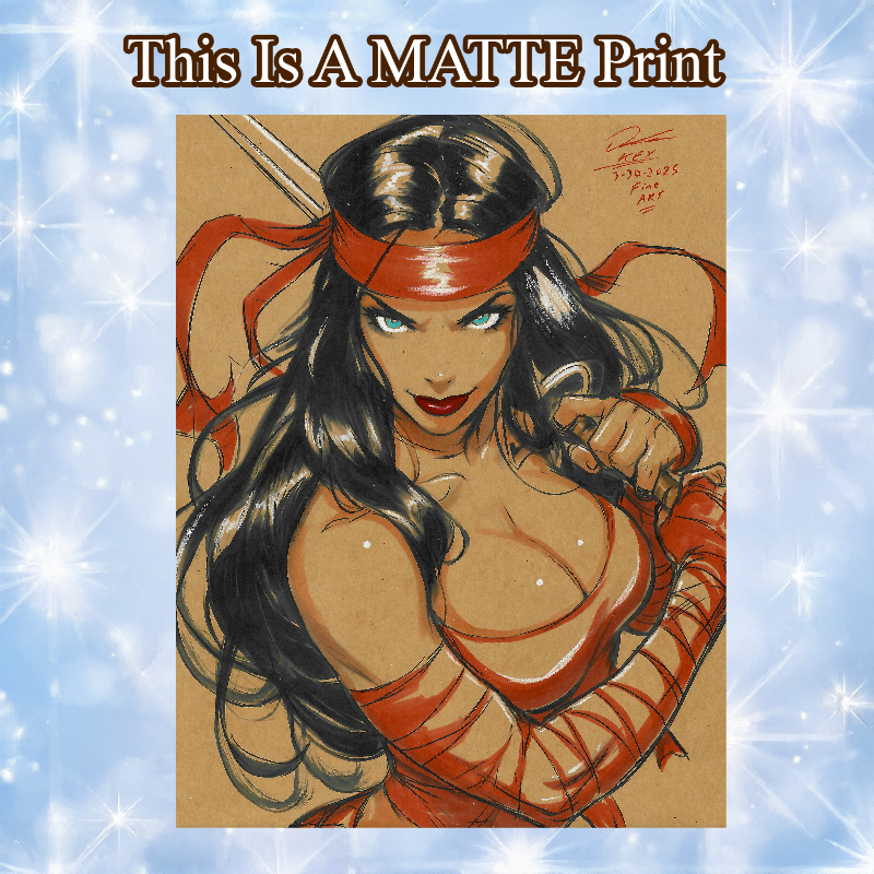 Elektra Art Illustration Hard Signed 8.5x11in Fine Art PRINT