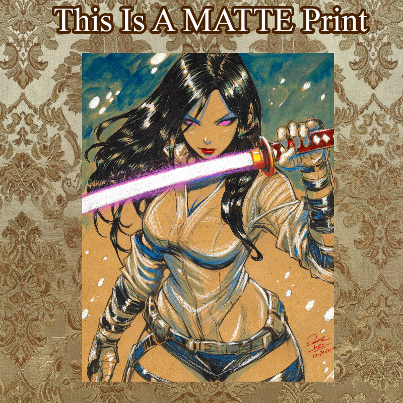 Psylocke Art Illustration Hard Signed 8.5x11in Fine Art PRINT