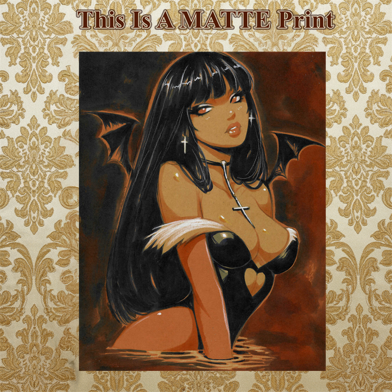 Vampire Art Illustration Hard Signed 8.5x11in Fine Art PRINT