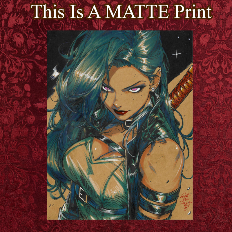 Psylocke Art Illustration Hard Signed 8.5x11in Fine Art PRINT