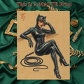 Catwoman Art Illustration Hard Signed 8.5x11in Fine Art PRINT