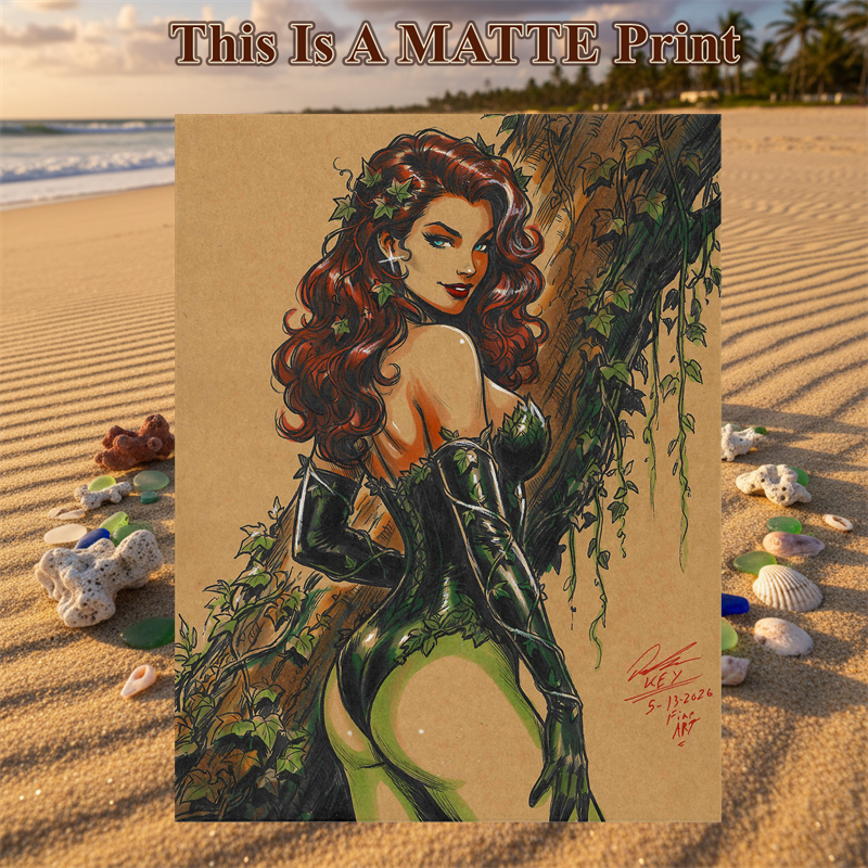 Poison Ivy Art Illustration Hard Signed 8.5x11in Fine Art PRINT