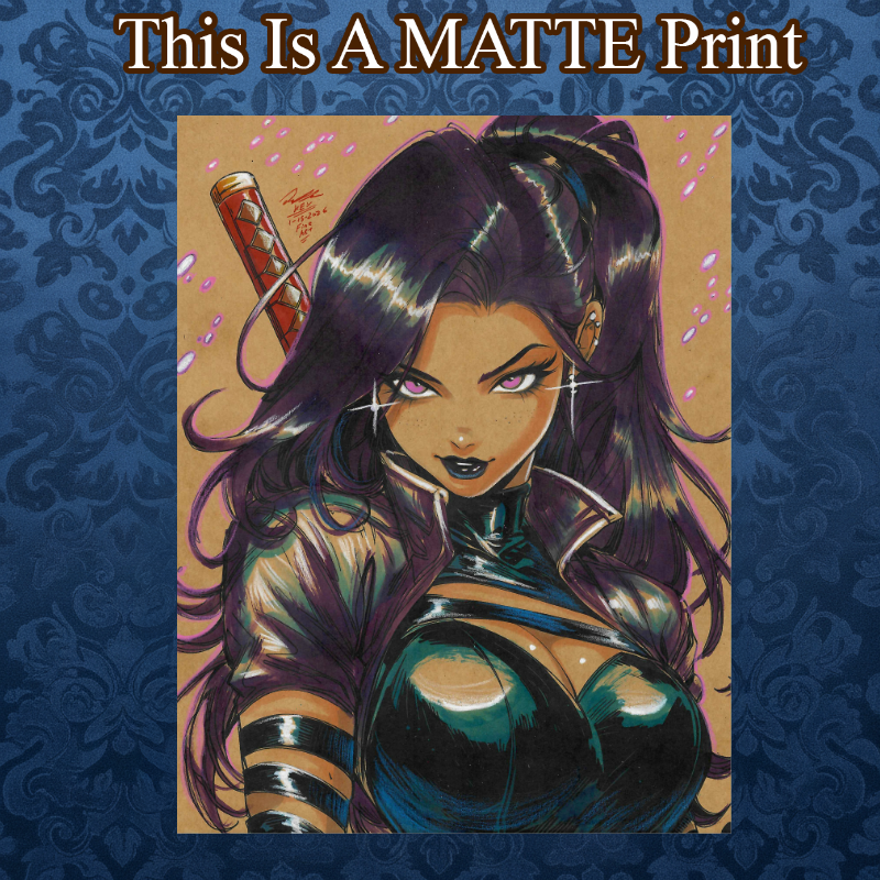 Psylocke Art Illustration Hard Signed 8.5x11in Fine Art PRINT