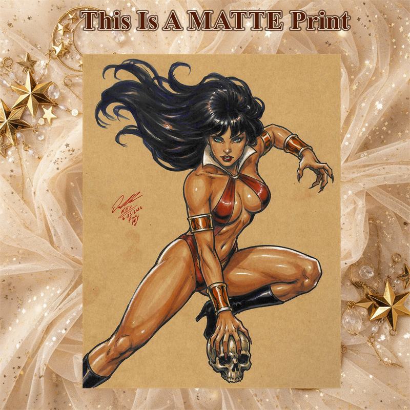 Vampirella Art Illustration Hard Signed 8.5x11in Fine Art PRINT