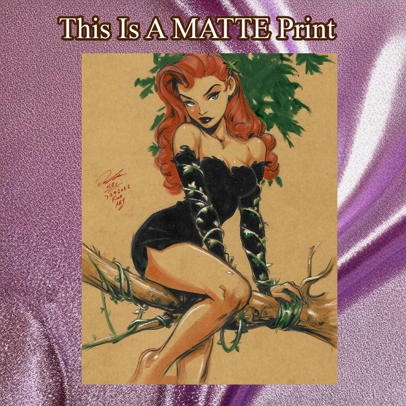 Poison Ivy Art Illustration Hard Signed 8.5x11in Fine Art PRINT