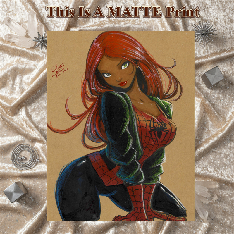 Mary Jane Art Illustration Hard Signed 8.5x11in Fine Art PRINT