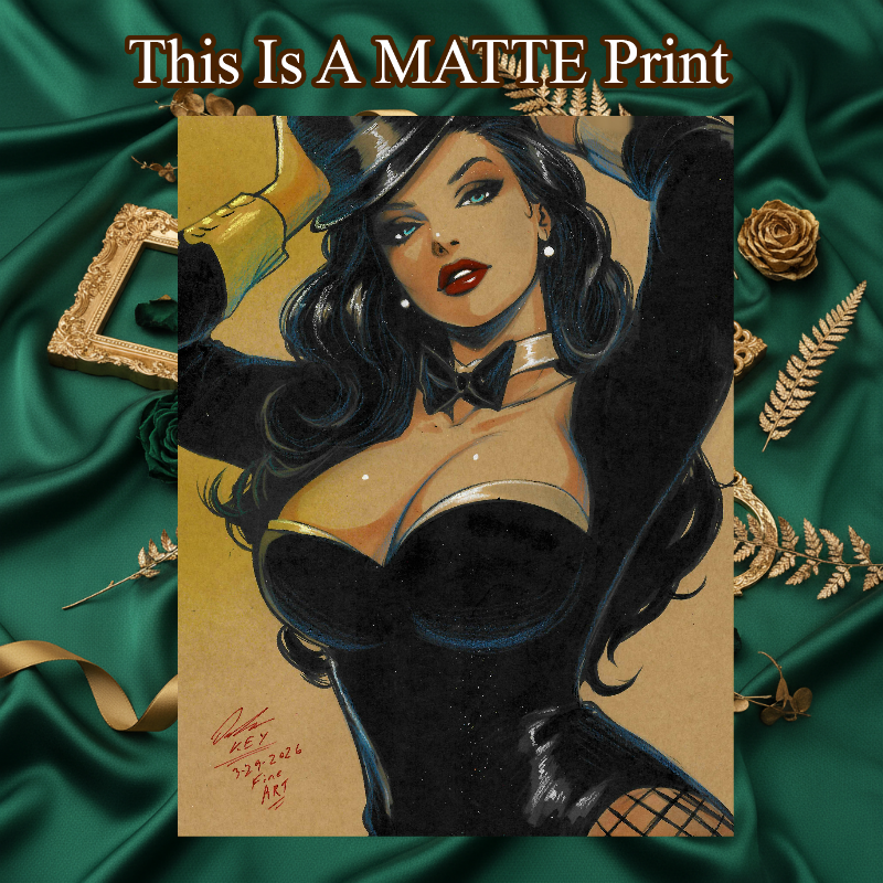 Zatanna Art Illustration Hard Signed 8.5x11in Fine Art PRINT