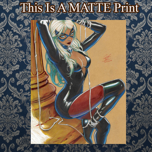 Black Cat Art Illustration Hard Signed 8.5x11in Fine Art PRINT
