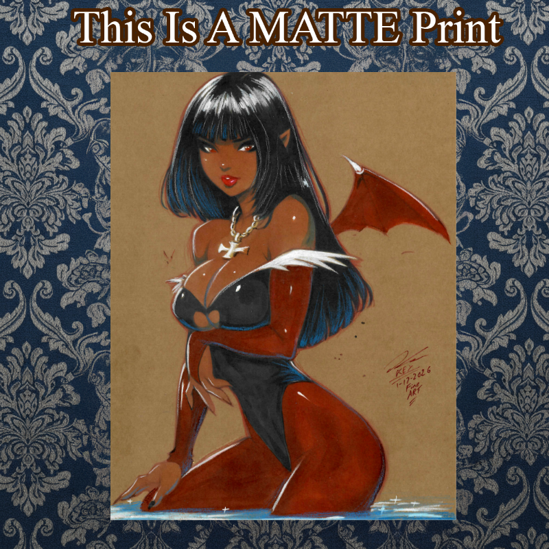 Vampirella Art Illustration Hard Signed 8.5x11in Fine Art PRINT