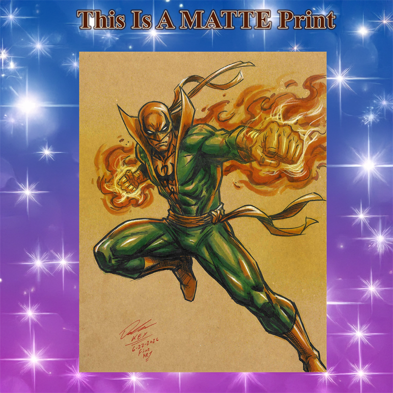 Iron Fist Art Illustration Hard Signed 8.5x11in Fine Art PRINT