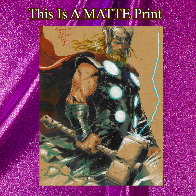 Thor Art Illustration Hard Signed 8.5x11in Fine Art PRINT