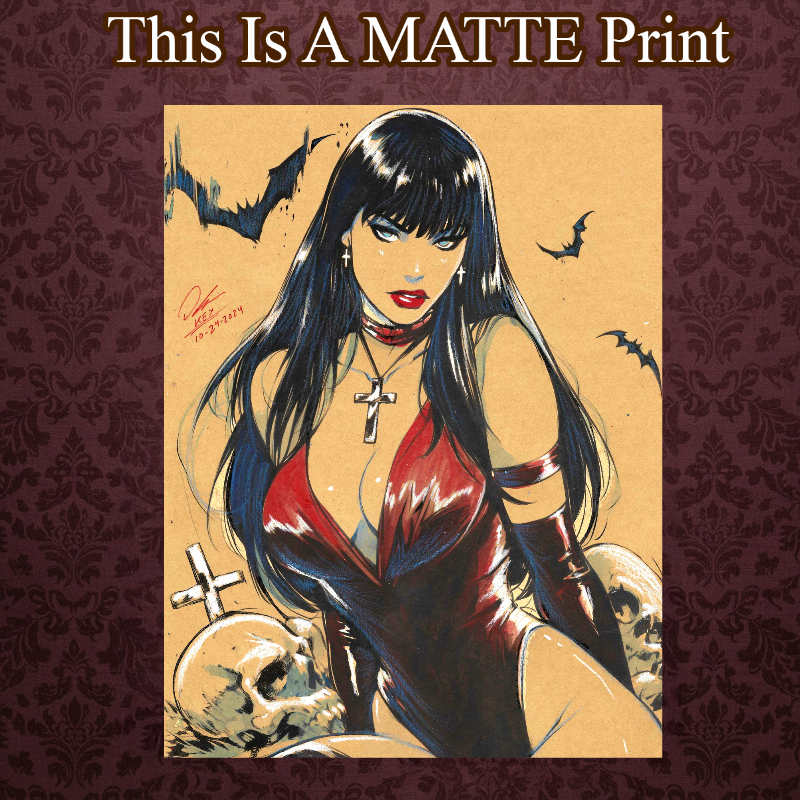 Vampirella Art Illustration Hard Signed 8.5x11in Fine Art PRINT