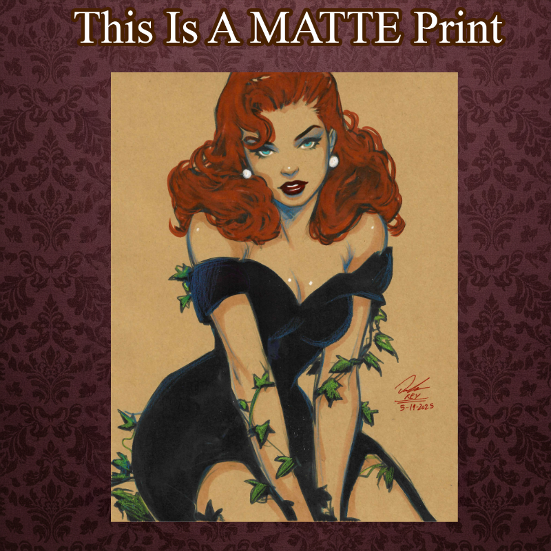 Poison Ivy Art Illustration Hard Signed 8.5x11in Fine Art PRINT