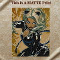 Black Cat Art Illustration Hard Signed 8.5x11in Fine Art PRINT