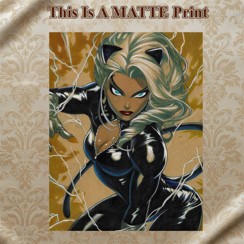 Black Cat Art Illustration Hard Signed 8.5x11in Fine Art PRINT