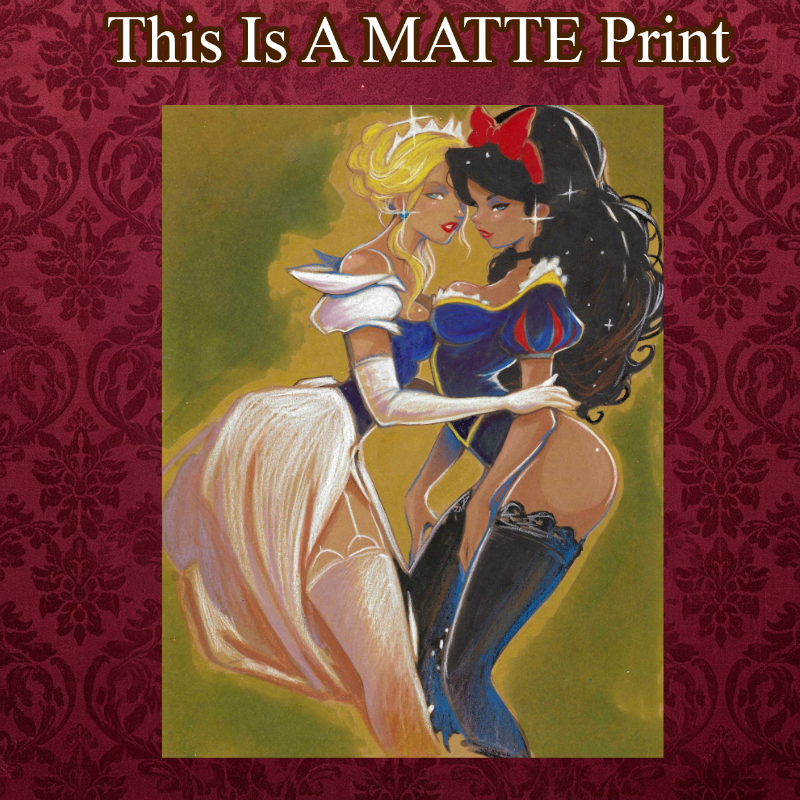 Snow White Art Illustration Hard Signed 8.5x11in Fine Art PRINT