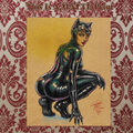 Catwoman Art Illustration Hard Signed 8.5x11in Fine Art PRINT
