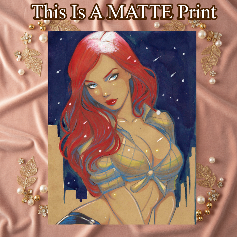 Mary Jane Art Illustration Hard Signed 8.5x11in Fine Art PRINT