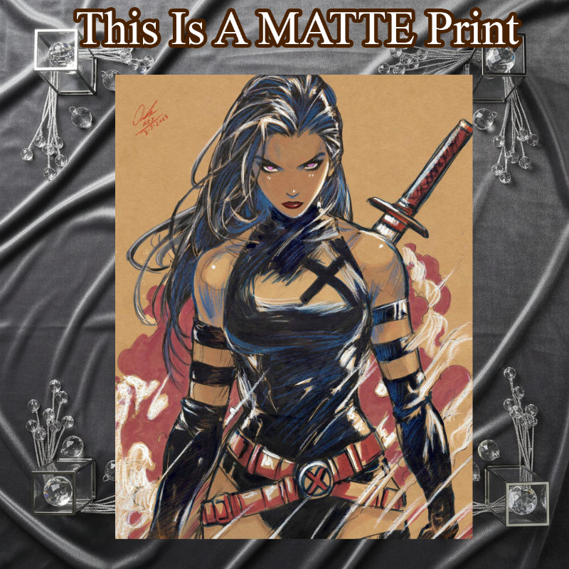 Psylocke Art Illustration Hard Signed 8.5x11in Fine Art PRINT