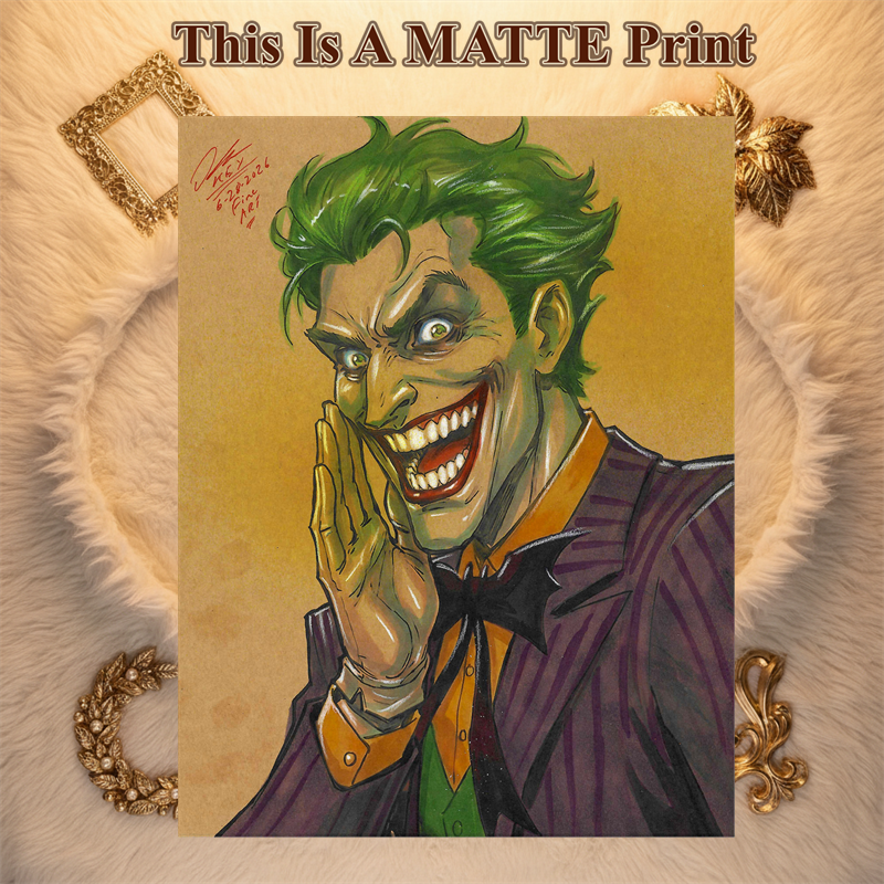 Joker Art Illustration Hard Signed 8.5x11in Fine Art PRINT