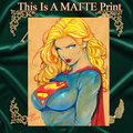 Supergirl Art Illustration Hard Signed 8.5x11in Fine Art PRINT