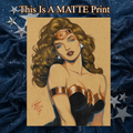 Wonder Woman Art Illustration Hard Signed 8.5x11in Fine Art PRINT