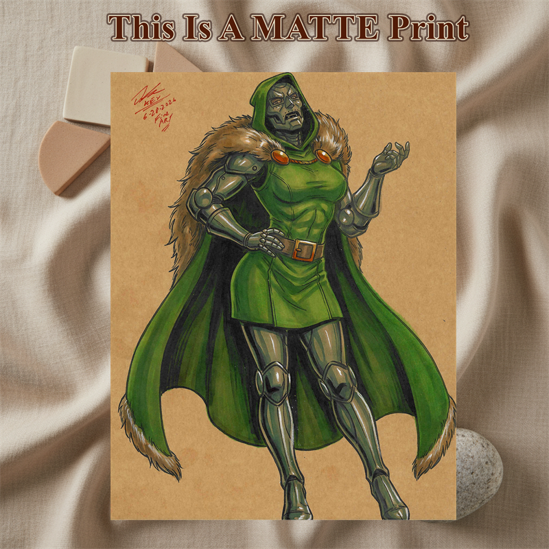 Doctor Doom Art Illustration Hard Signed 8.5x11in Fine Art PRINT