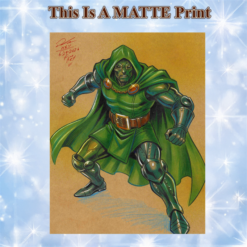 Doctor Doom Art Illustration Hard Signed 8.5x11in Fine Art PRINT
